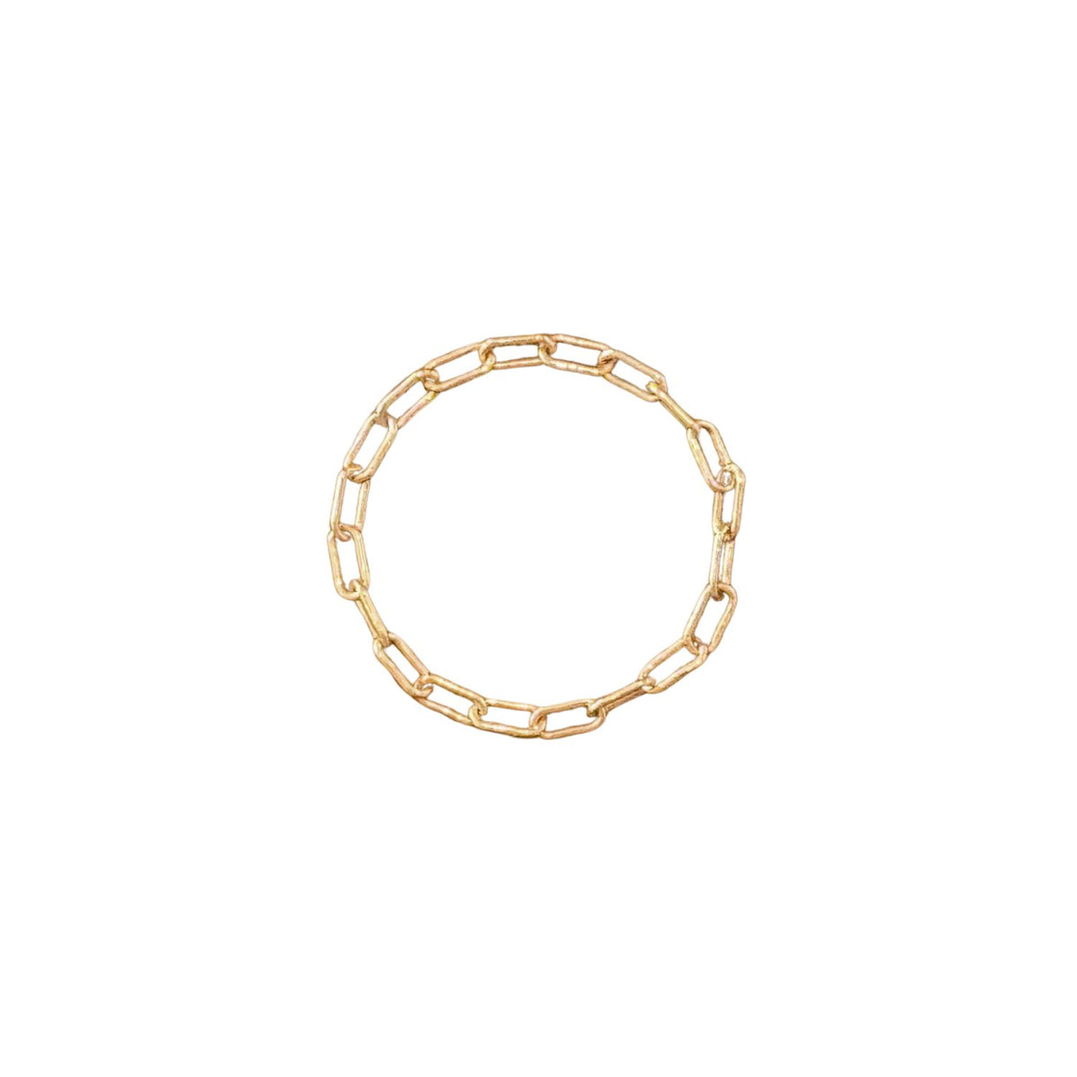 14K fairmined gold paperclip chain ring