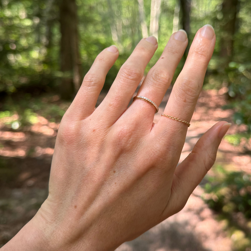 14k fairmined gold cable chain ring 