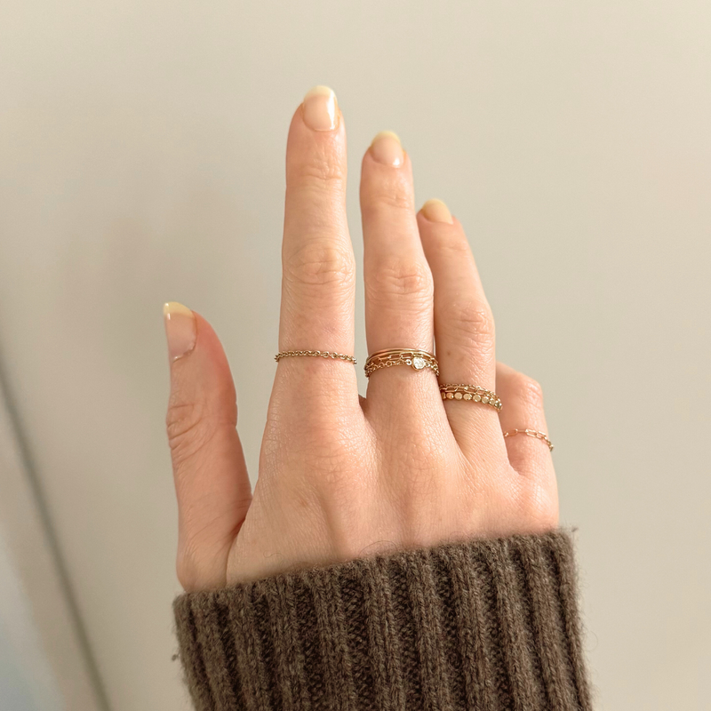 14k fairmined gold cable chain ring 