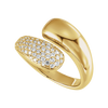 14k gold bypass ring with pave diamonds