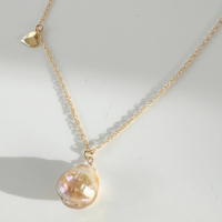 baroque pearl pendant necklace solid gold