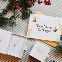 gold bee charm necklace, 6mm bee charm, layered necklaces, dainty, nature-inspired, 14k gold filled bee charm necklace, 14k gold bee necklace holiday gift set