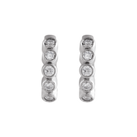 white gold 14k natural diamond huggie earrings 