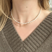 freshwater rice pearl necklace