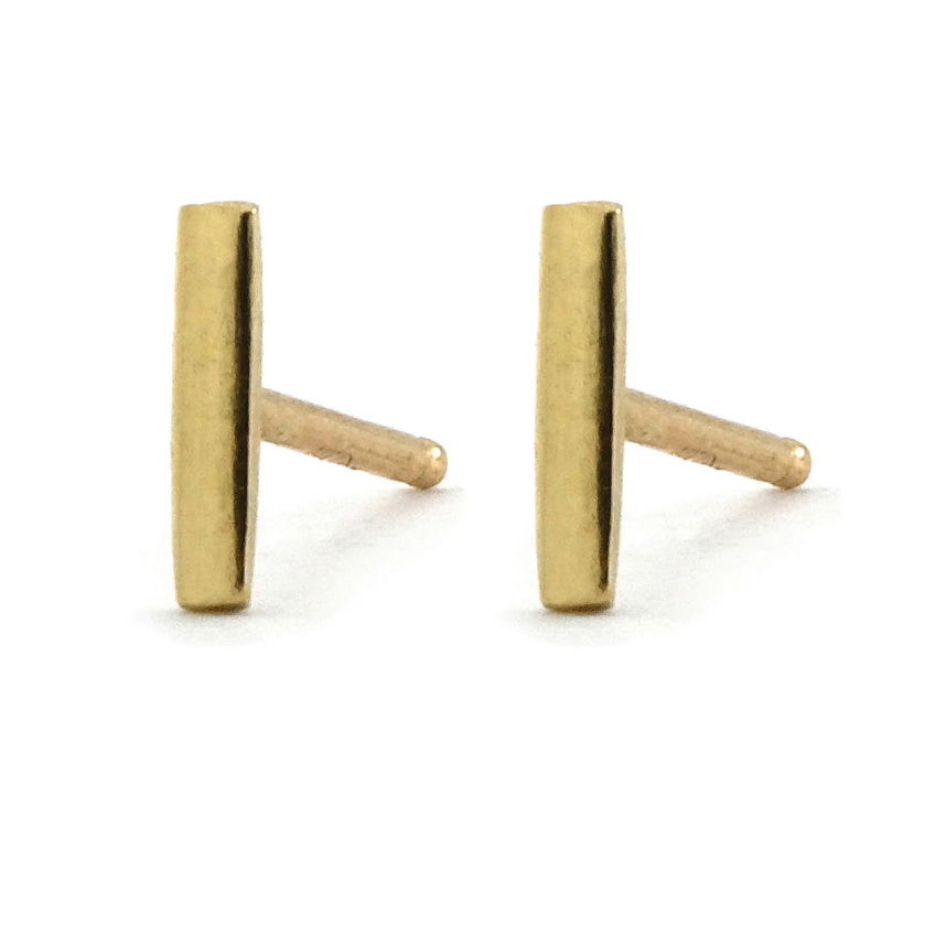 14K Gold Bar Studs – Herself Collections